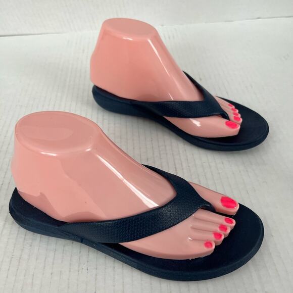 Oka B Okabashi Elle Blue Thong SlipOn Slides Flip Flop Sandal M (7-7.5) - Picture 3 of 10